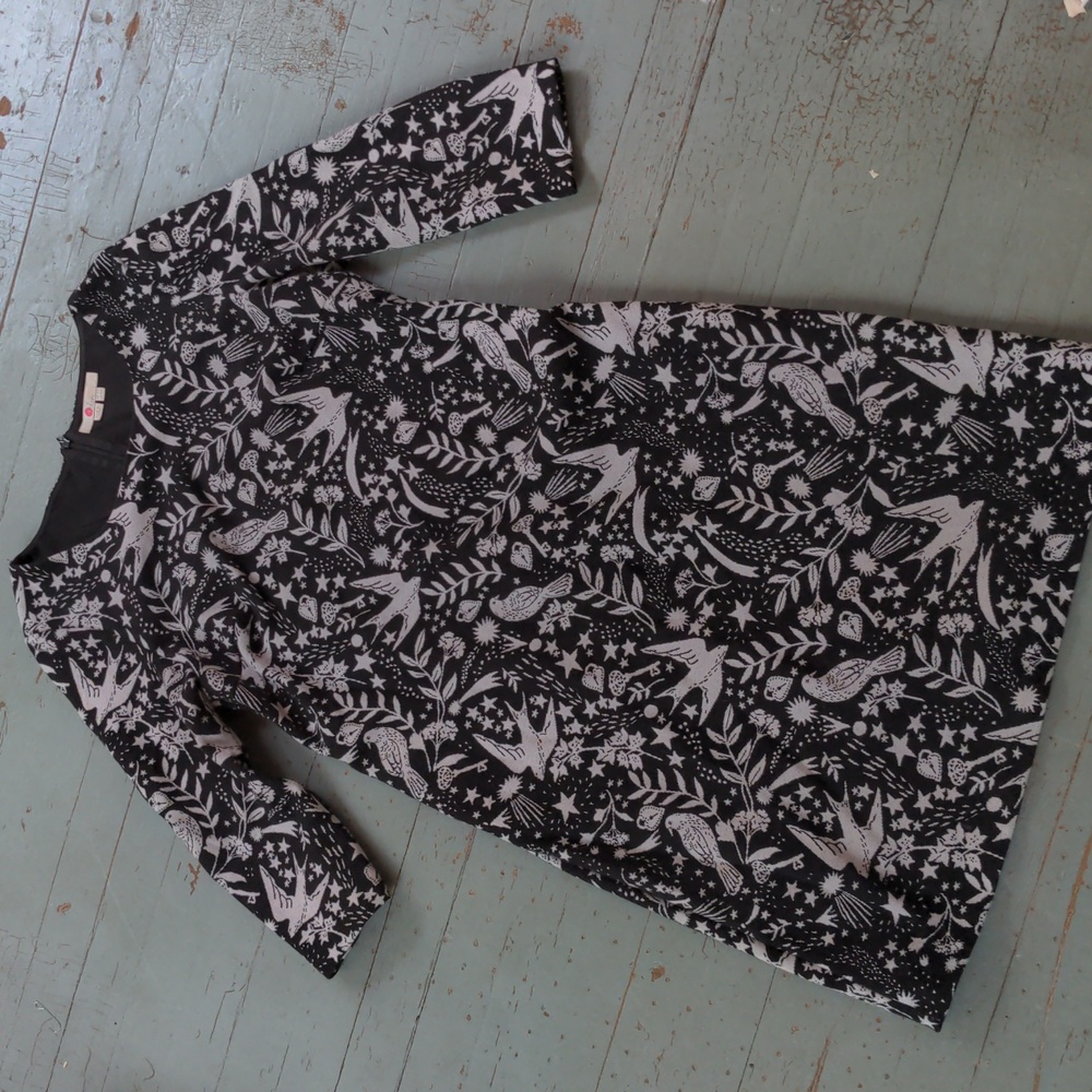 Boden bird and key novelty print sheath dress